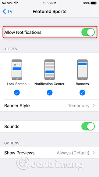 Tắt nhận thông báo 
