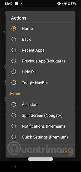 Thay đổi thao tác