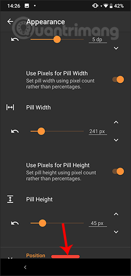 Đổi chiều rộng