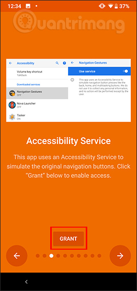Cho phép truy cập