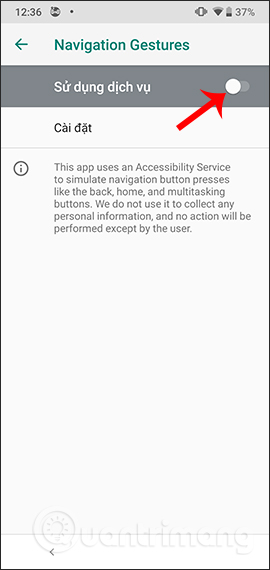 Cho phép dùng ứng dụng