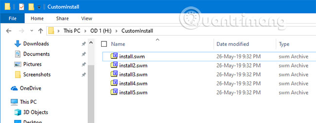 Tệp install.wim bị hỏng trong thư mục đích