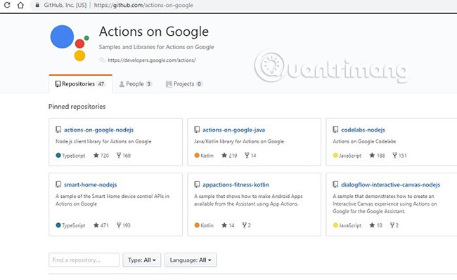 Các ví dụ có sẵn trên GitHub