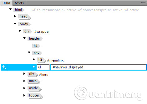 Thêm .displayed vào sau #navlinks