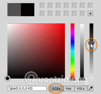 Chọn màu đen nửa trong suốt