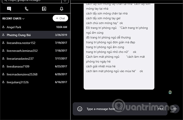 Khung tin nhắn màu trắng