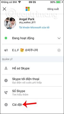 Cài đặt tài khoản