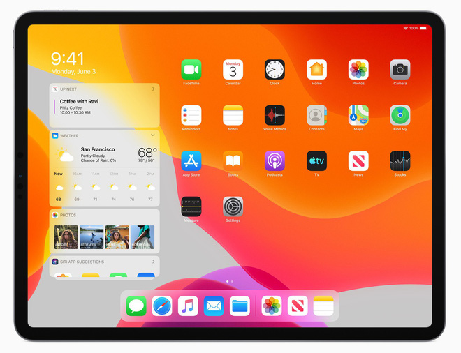 iPadOS có một màn hình Home Screen mới với các widget