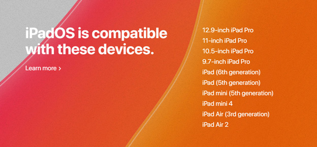Danh sách các thiết bị được hỗ trợ nâng cấp lên iPadOS