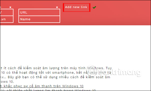 Chỉnh liên kết truy cập