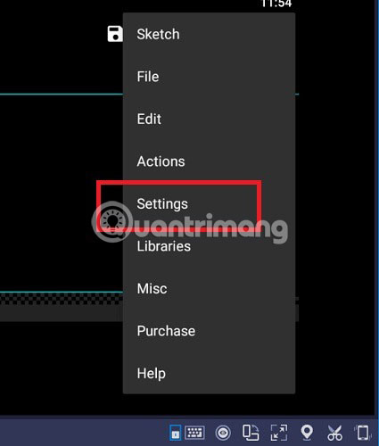 Settings > Board Type > Arduino
