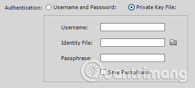 Chọn Private Key File 