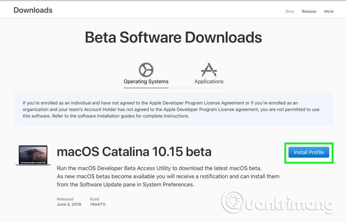 Hướng dẫn nâng cấp Mac lên phiên bản macOS 10.15 Catalina Developer Beta