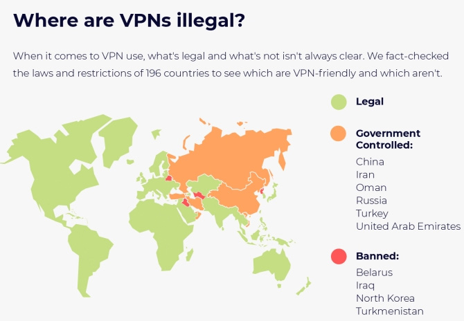 Nơi sử dụng VPN được coi là phạm pháp