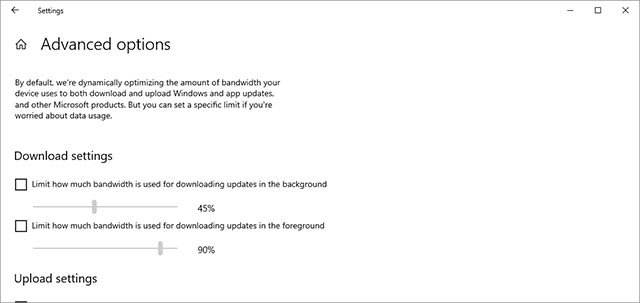 Thiết lập lượng băng thông chính xác cho Windows Update