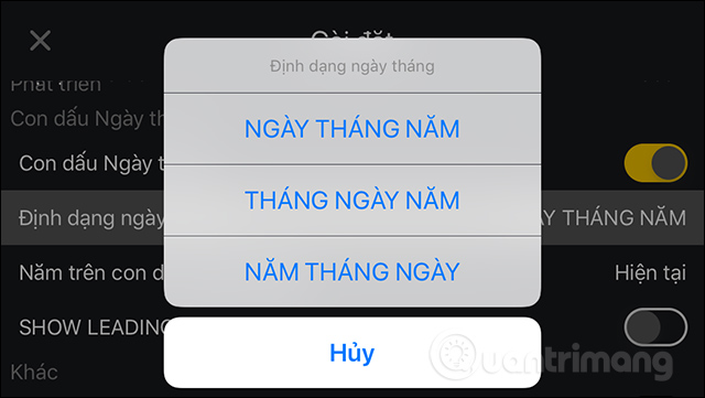 Đổi định dạng ngày