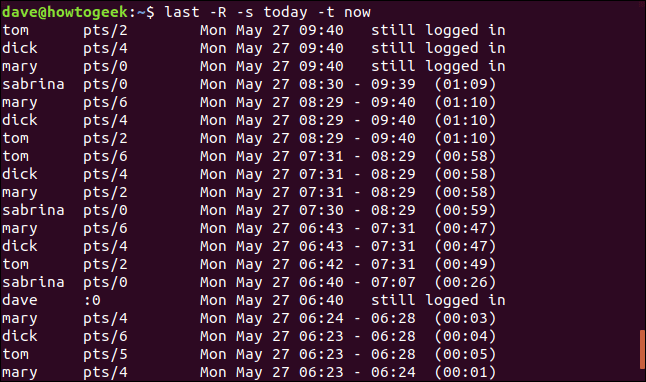 Liệt kê sự kiện ngay thời điểm hiện tại