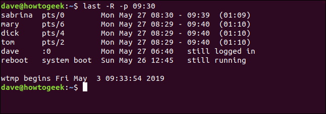 Liệt kê phiên làm việc hiện tại