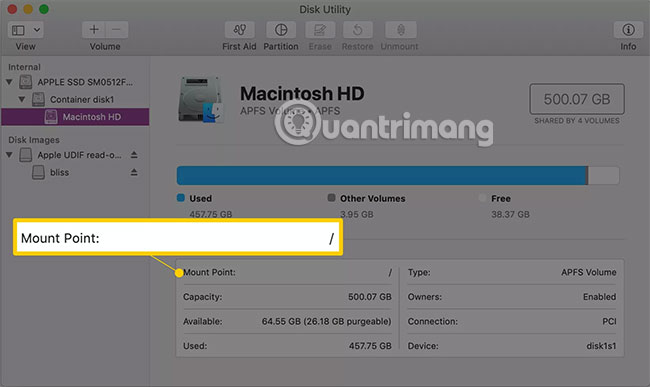 Kiểm tra Mount Point