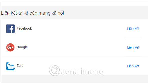 Liên kết tài khoản