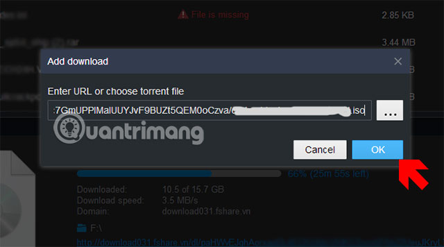 Add link vào Free Download Manager