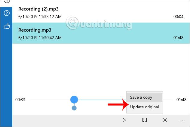 Tùy chọn lưu file mới