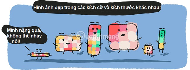 Đừng nhầm lẫn giữa kích thước hình ảnh với kích thước file