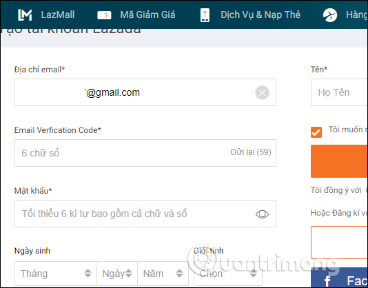 Đăng ký bằng email