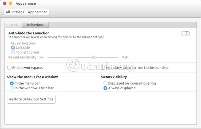 Chọn Always display 