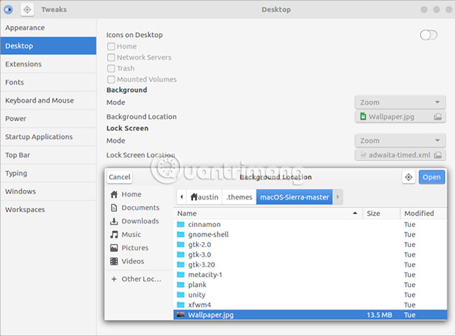 Chọn Show Hidden Files