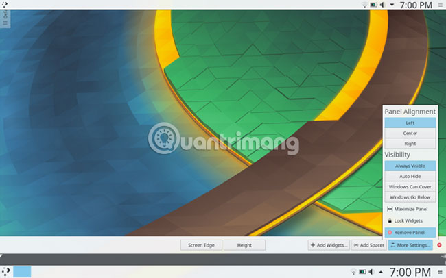 Chọn More Settings > Remove Panel