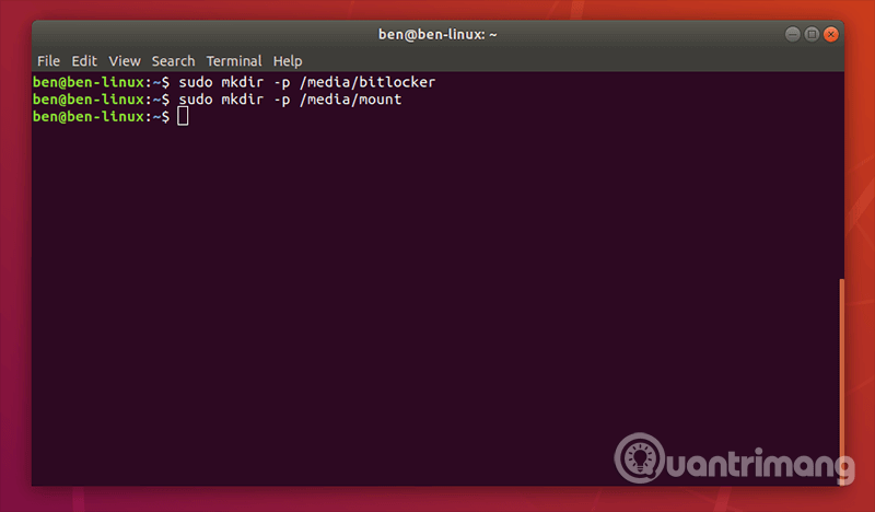 Tạo hai thư mục mount mới