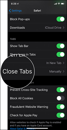 Closed tab option