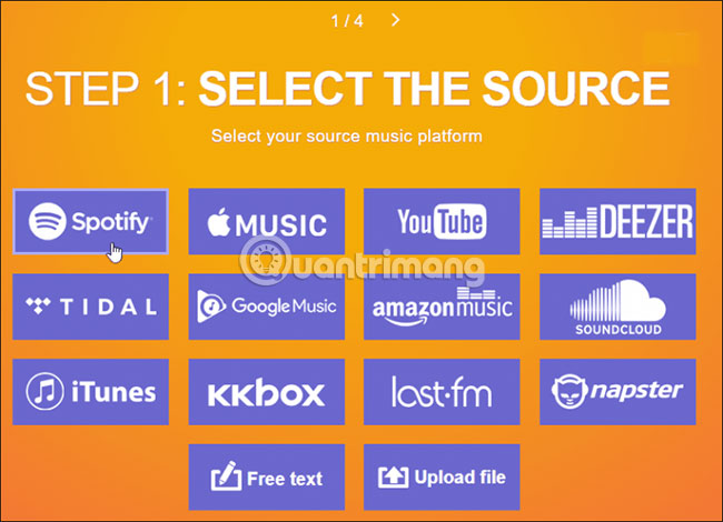 Di chuyển danh sách phát với TuneMyMusic.com