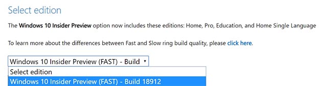 Tham gia chương trình Insider để tải xuống các tệp ISO