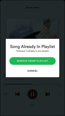Remove song from playlist