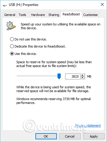 Tăng hiệu suất với ReadyBoost
