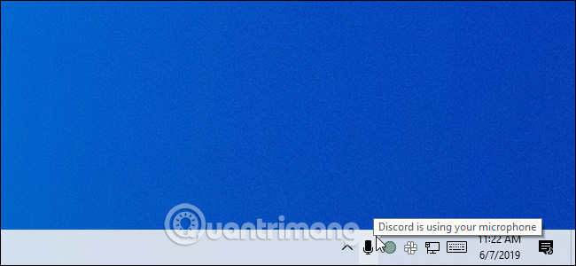 Click vào icon micophone để xem ứng dụng đang sử dụng mic