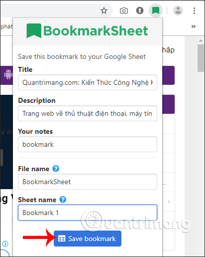 Nhập nội dung website