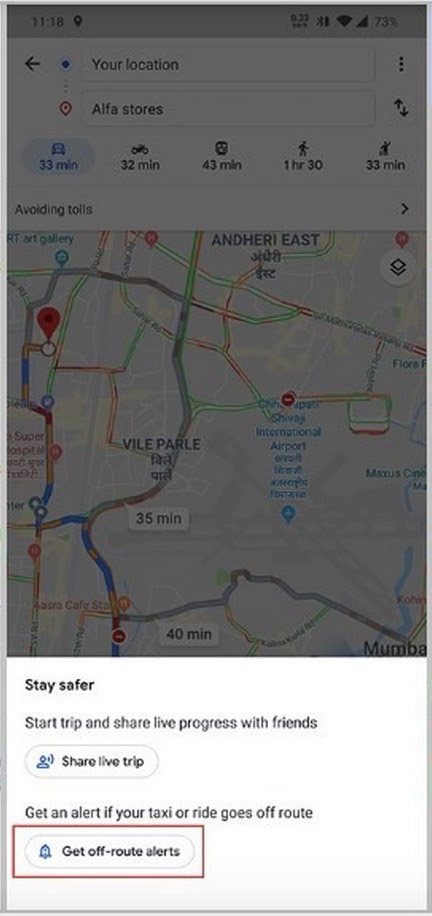Google Maps sẽ chỉ cho bạn tuyến đường ngắn nhất từ điểm xuất phát tới điểm đến 1 2