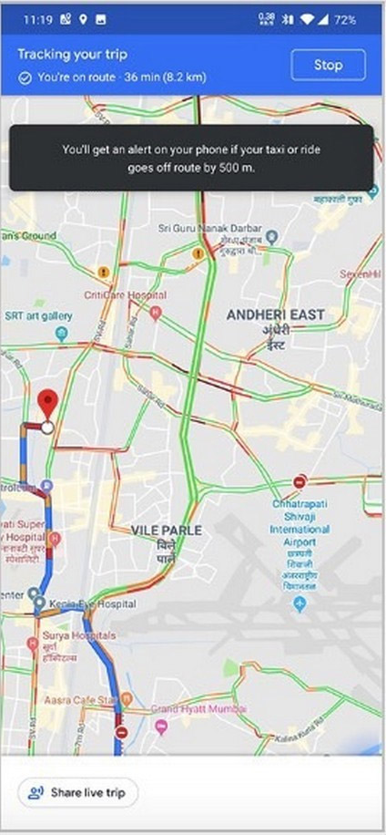 Google Maps sẽ chỉ cho bạn tuyến đường ngắn nhất từ điểm xuất phát tới điểm đến 1 3