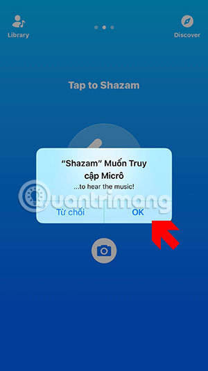 Shazam truy cập micro