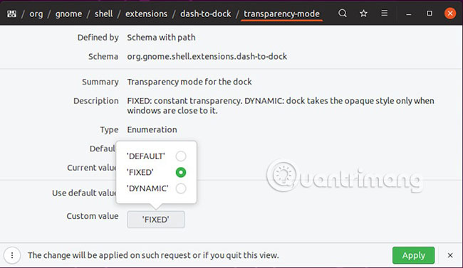 Cách bật tính năng Dynamic Transparency trên Ubuntu