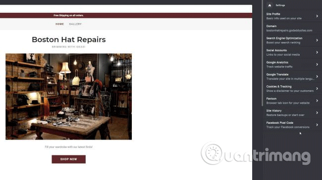 Cài đặt trang web