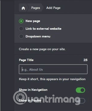 Thêm trang cho website