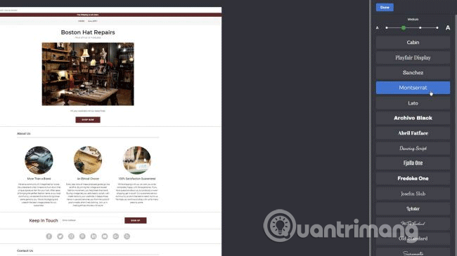 Chọn font chữ tiêu đề 