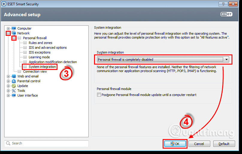 Vô hiệu hóa phần mềm diệt virus và Firewall