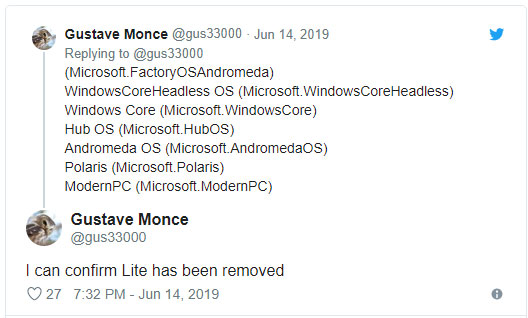 Gustave Monce cũng chính thức xác nhận Lite không còn nữa