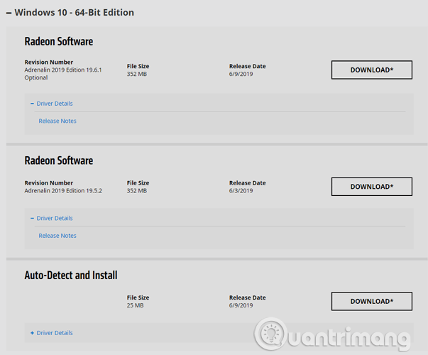 Cách cập nhật driver cho card màn hình AMD trên Windows 10