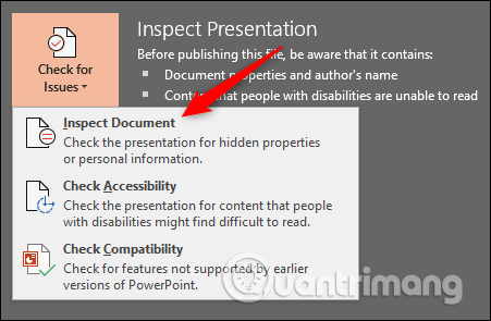 Select Inspect Document